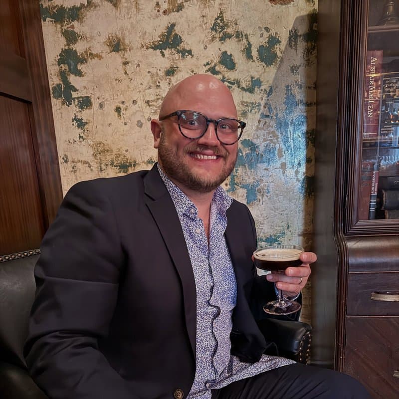 Ryan Jones with an espresso martini